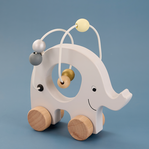 Pull elephant with abacus silver