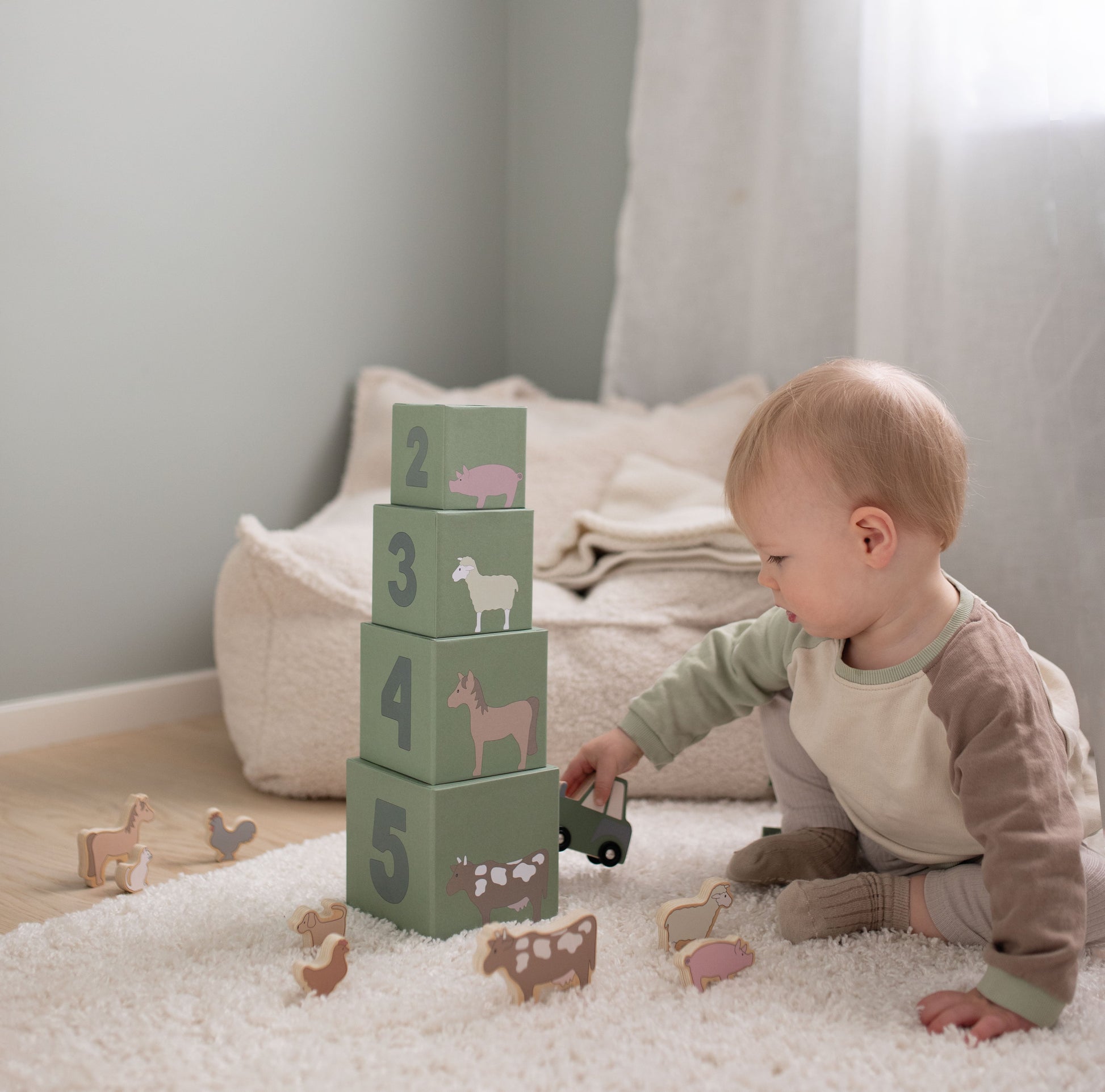 Stacking cubes farm