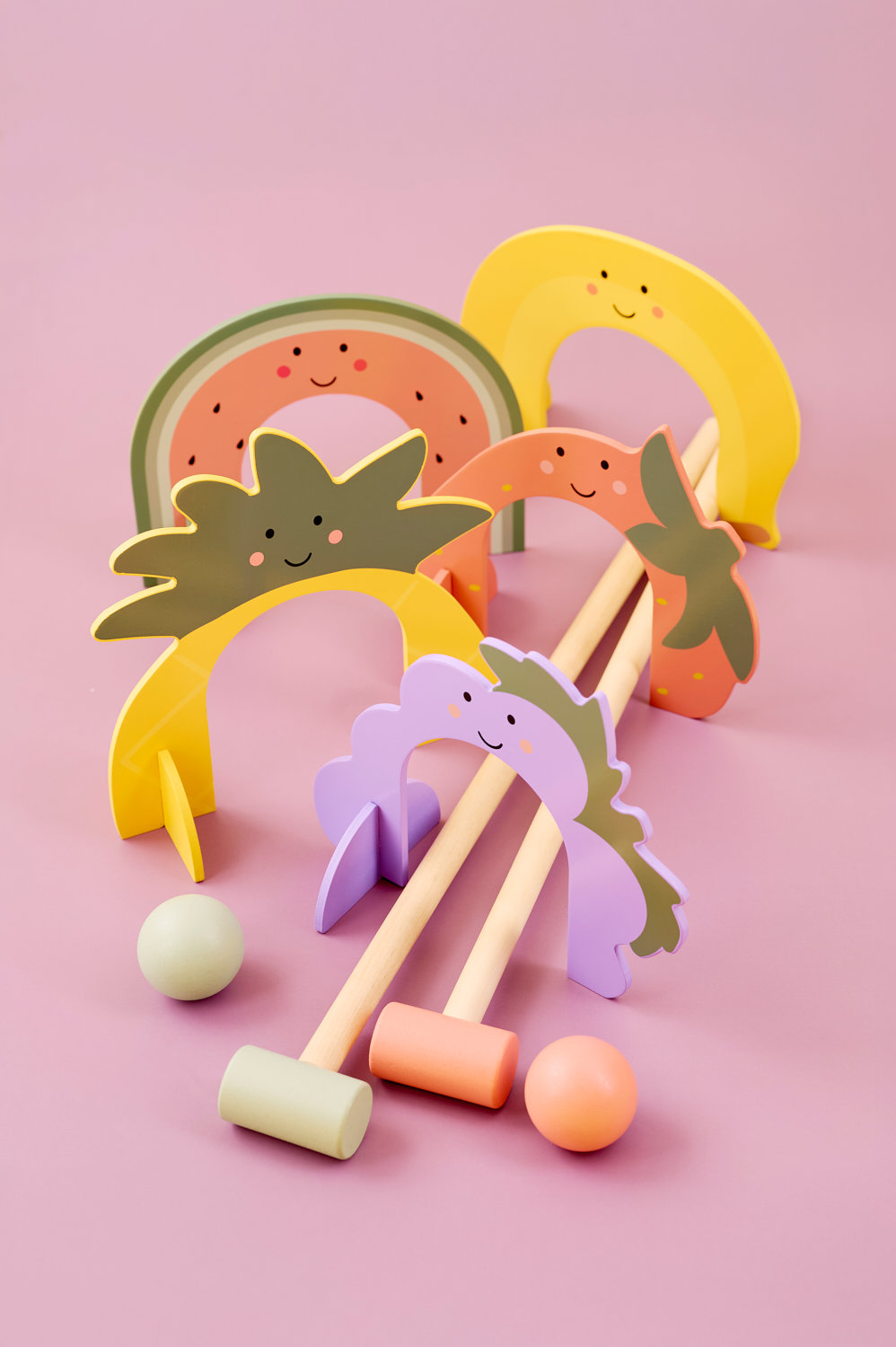 Croquet game fruits