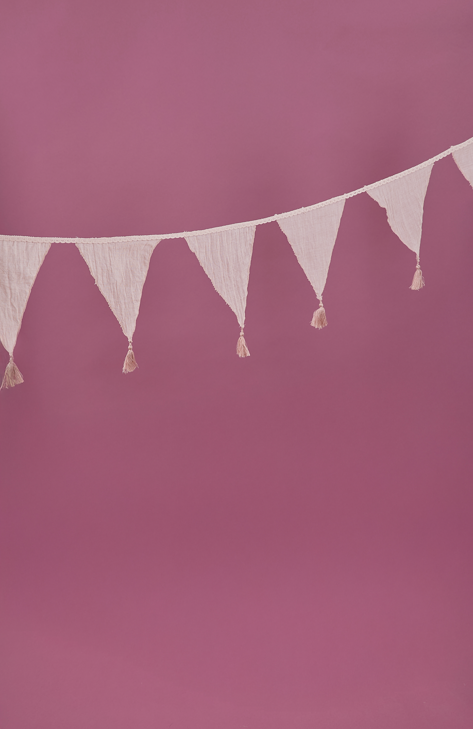 Textile bunting, pink
