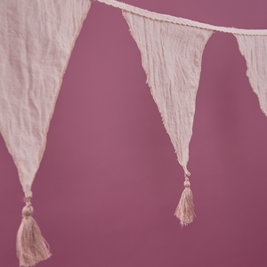 Textile bunting, pink