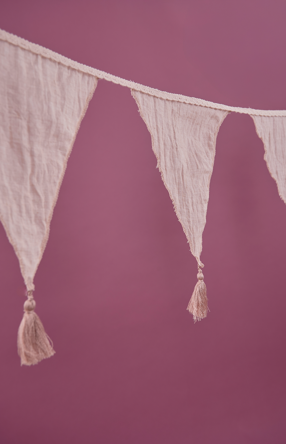 Textile bunting, pink