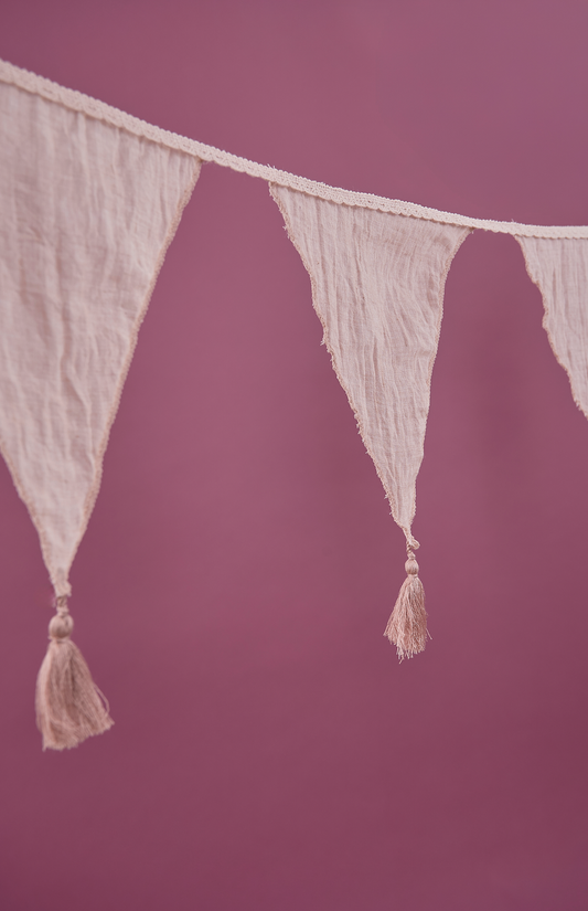 Textile bunting, pink
