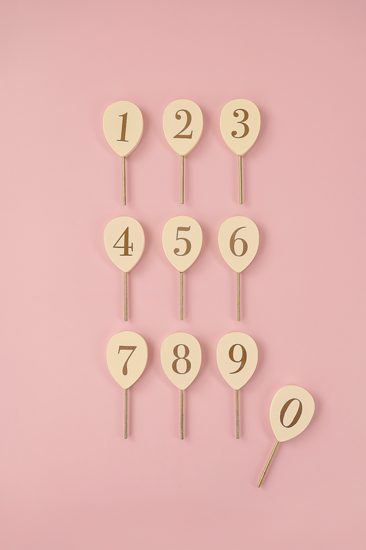 Number balloons 0-9 for candlestick